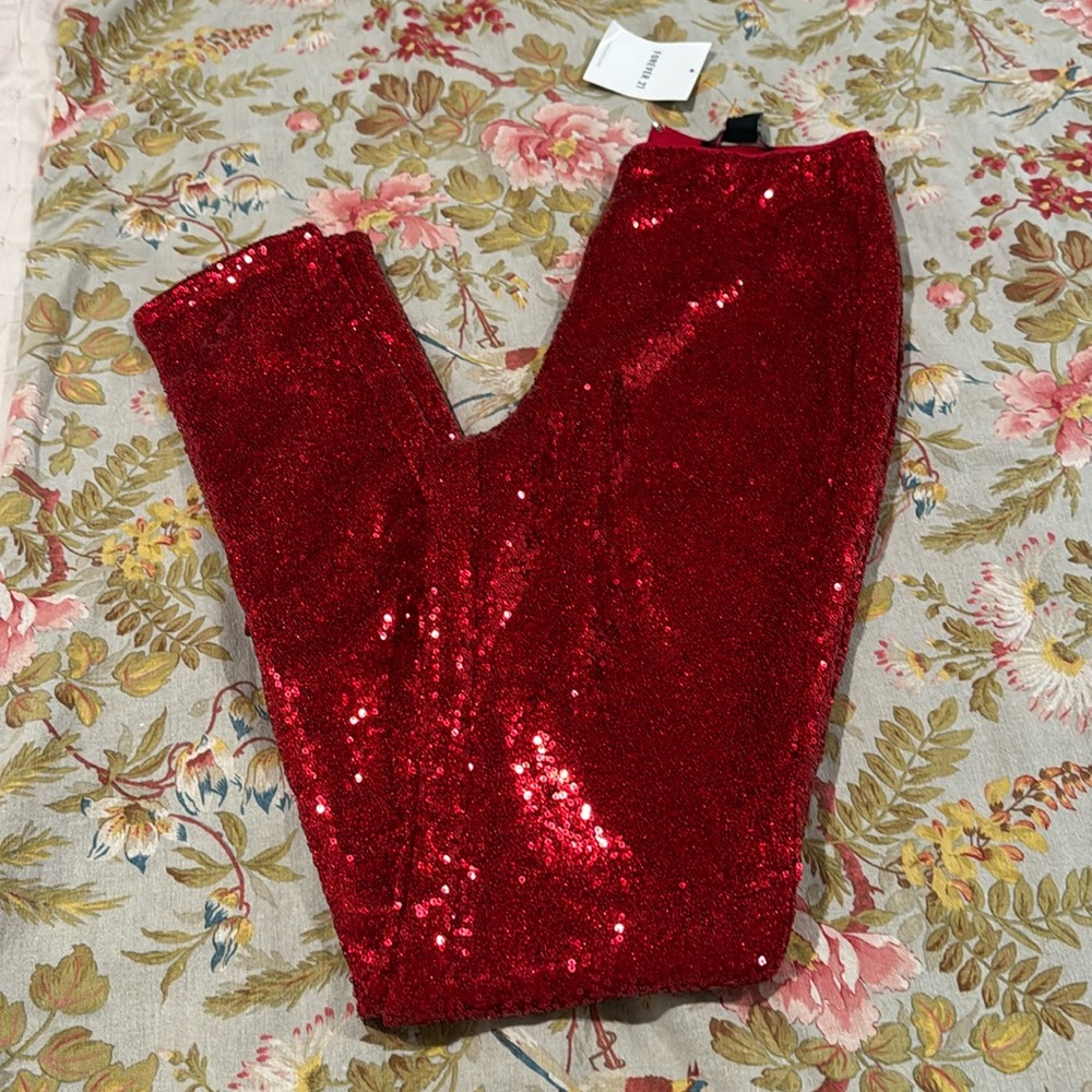 Sequin pants/leggings with stretch and zip at the bottom